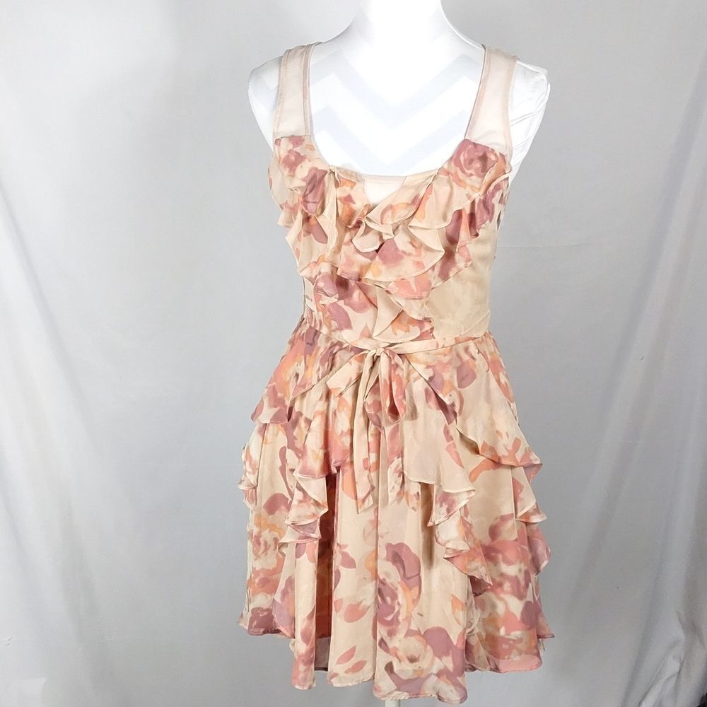 LC Lauren Conrad Floral Ruffle A-line Mini Dress